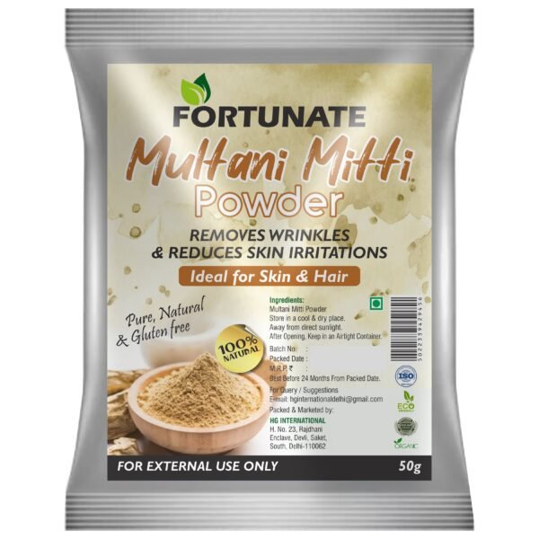 FORTUNATE Organic Multani Mitti Powder (50g)