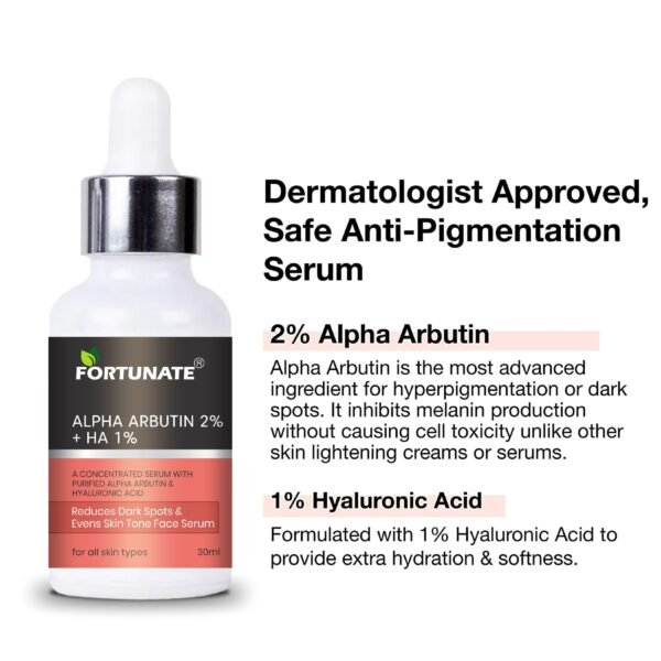 FORTUNATE 2% Alpha Arbutin Face Serum-30ml - Image 2
