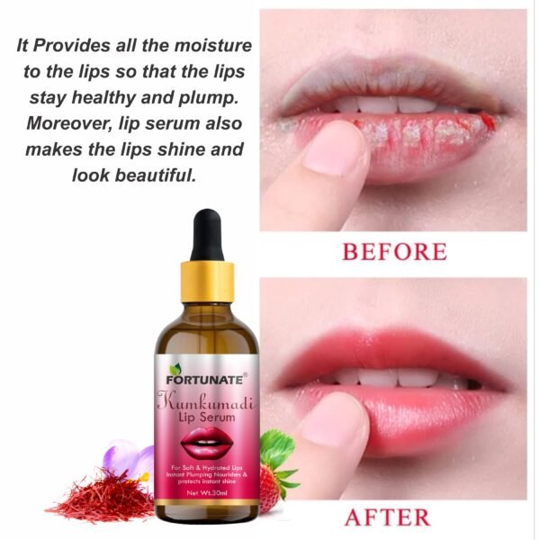 FORTUNATE Kumkumadi Pink Lip Serum (30ml) - Image 3