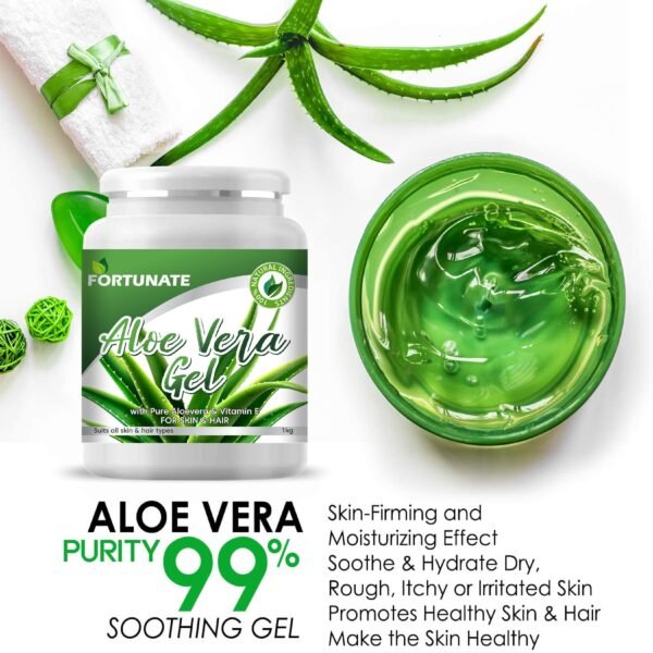 FORTUNATE Aloe Vera Multipurpose Beauty Gel for Skin and Hair (1KG) - Image 4