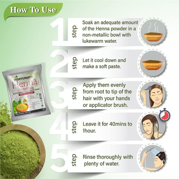 FORTUNATE Herbal Henna Powder Combo(100g) - Image 6