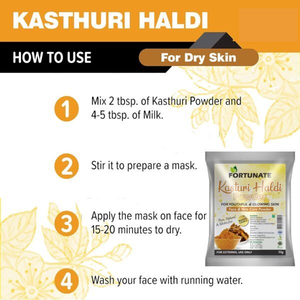 FORTUNATE Kasturi Haldi Face Pack (50g) - Image 5