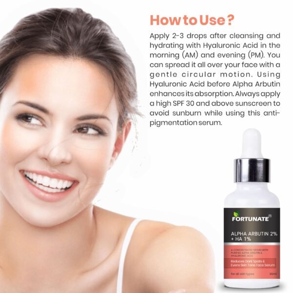 FORTUNATE 2% Alpha Arbutin Face Serum-30ml - Image 5