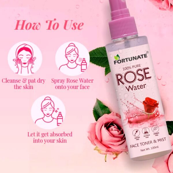 FORTUNATE Rose Water Spray - Pack 2(200ml) - Image 3